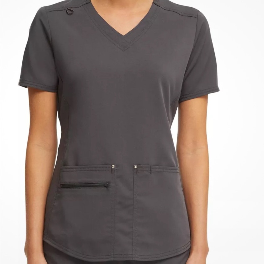 ScrubStar Gray Women's V-Neck Scrub Top Size Medium